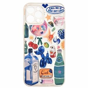 iPhone 13 / 14 Case Clear Collage Print Cherries Balloon Dog Disco Ball